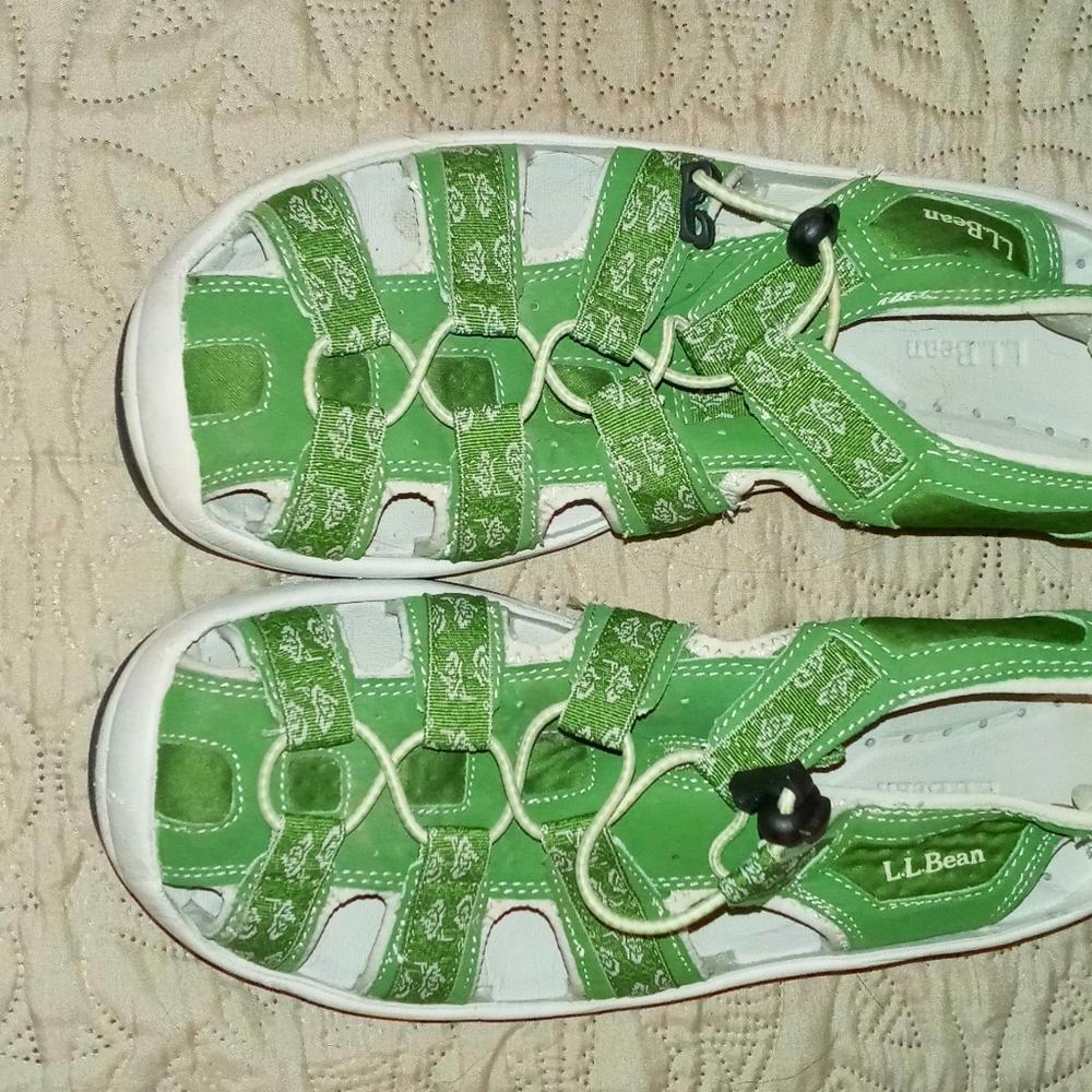 Women's L.L. Bean Green Sport Hiking Walking Sandal Size 9